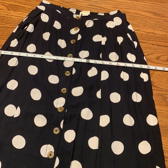 Anthropologie Black and White Polka Dot Maxi Skirt - Picture 7 of 8